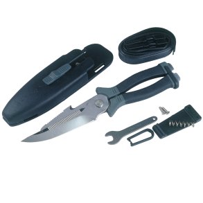 Soprasub Divers Universal Knife 2-i-1 dykkerkniv og saks med sav og linet�rer i 420 rustfrit st�l