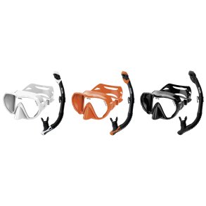 SEAC Rondo Dry Snorkels�t � Orange/Hvid (Maske, T�rsnorkel & Taske)