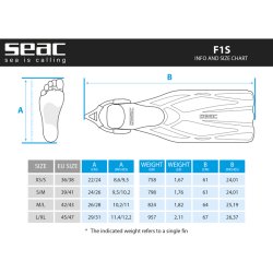 SEAC F1 S Sling Strap Dykkefinner � Ultra-lette H�lerems finner (Bl�)