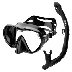SEAC Rondo Dry Snorkels�t � Orange/Hvid (Maske, T�rsnorkel &amp; Taske)