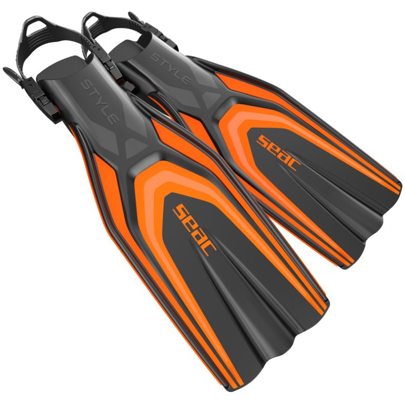 SEAC Style Sv�mmef�dder Orange (Str. S/M) � Justerbare Finner